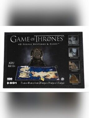 Game of Thrones 4D Puzzle Westeros & Essos Map HBO Cityscape Complete Sealed